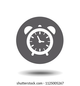 Alarm clock vector icon isolated on white background, simple line outline style, alarm clock ringing icon modern design