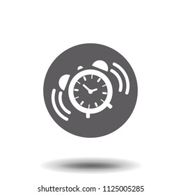 Alarm clock vector icon isolated on white background, simple line outline style, alarm clock ringing icon modern design