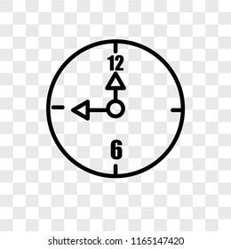 Alarm clock vector icon isolated on transparent background, Alarm clock logo concept