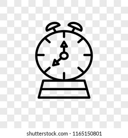 Alarm clock vector icon isolated on transparent background, Alarm clock logo concept