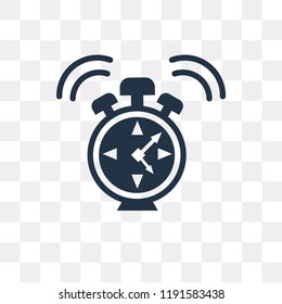 Alarm Clock vector icon isolated on transparent background, Alarm Clock transparency concept can be used web and mobile