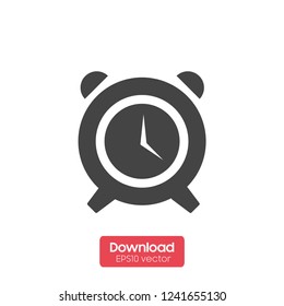 Alarm clock vector icon isolated on white background, simple line outline style, alarm clock ringing icon modern design