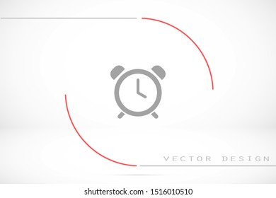 Alarm clock vector icon isolated on white background, simple line outline style icon , alarm clock ringing icon modern design. Alarm clock icon in trendy clock outline style design.