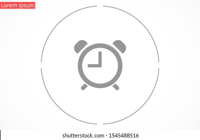 Alarm clock vector icon isolated on white background, simple line outline style icon , alarm clock ringing icon modern design. Alarm clock icon in trendy clock outline style design.