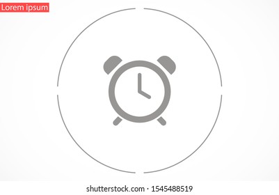 Alarm clock vector icon isolated on white background, simple line outline style icon , alarm clock ringing icon modern design. Alarm clock icon in trendy clock outline style design.