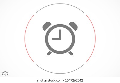 Alarm clock vector icon isolated on white background, simple line outline style icon , alarm clock ringing icon modern design. Alarm clock icon in trendy clock outline style design.