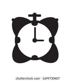 Icono de vector de reloj de alarma aislado en fondo blanco, estilo de contorno de línea simple, icono de sonido de reloj de alarma, diseño moderno