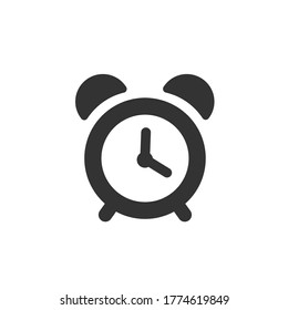 Alarm clock vector icon isolated on white background, simple line outline style, alarm clock ringing icon modern design