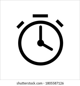 Alarm clock vector icon isolated on white background. simple line outline style alarm clock ringing icon modern design