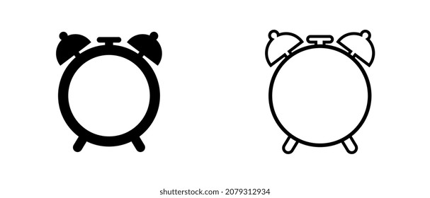 Alarm clock vector icon isolated on white background. Template for design.