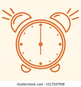 Alarm clock vector icon, linear logo.