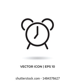 Alarm clock vector icon in modern design style for web site and mobile app