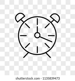 Alarm clock vector icon on transparent background, Alarm clock icon