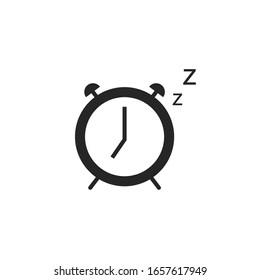 Alarm clock vector icon on white background.