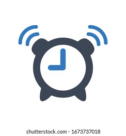 Wecker-Vektorillustration-Symbol auf weißem Hintergrund
