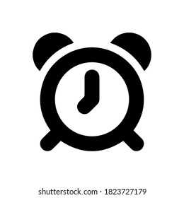 Alarm clock vector icon on white background