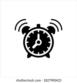 Alarm clock vector icon on white background