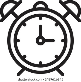 alarm clock vector icon on white background.