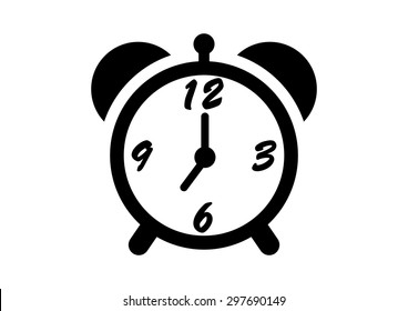 Alarm clock vector icon on white background