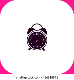 Alarm clock vector icon on white background.