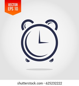 Alarm clock vector icon on light background