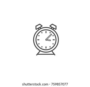 Alarm clock vector icon on white background.