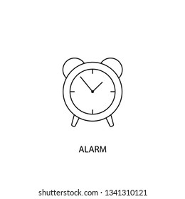 Alarm clock vector icon, outline style, editable stroke