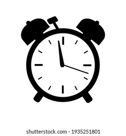 Alarm clock vector icon pictogram isolated on white background