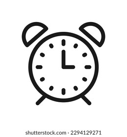 Icono del vector del reloj de alarma. Diseño de señal plana vectorial de reloj recordatorio. Pictograma del símbolo de reloj. icono de interfaz de usuario de UX