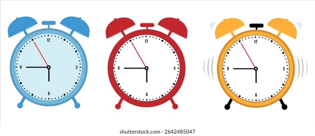 Alarm clock  vector icon  set 
