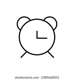 Alarm Clock Vector Icon for Shops and Stores. Suitable for books, stores, shops. Editable stroke in minimalistic outline style. Symbol for design 