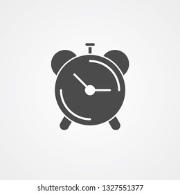 Alarm clock vector icon sign symbol