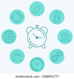 Alarm clock vector icon sign symbol
