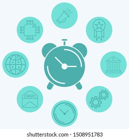 Alarm clock vector icon sign symbol