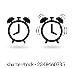 Alarm clock vector icon. Simple outline style, alarm clock ringing icon