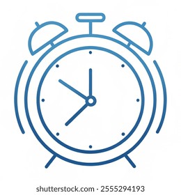 Alarm clock vector icon. Simple outline style, alarm clock ringing icon. Vector Illustration with background white.