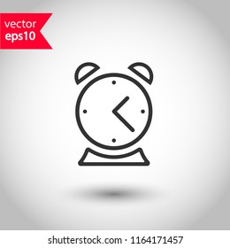 Alarm clock vector icon. Time watch sign. EPS 10 flat symbol.