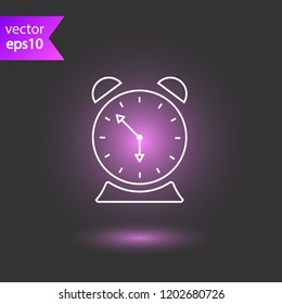 Alarm clock vector icon. Time watch sign. EPS 10 flat symbol.