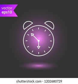 Alarm clock vector icon. Time watch sign. EPS 10 flat symbol.