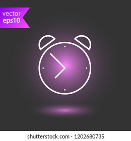Alarm clock vector icon. Time watch sign. EPS 10 flat symbol.