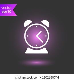Alarm clock vector icon. Time watch sign. EPS 10 flat symbol.