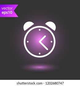 Alarm clock vector icon. Time watch sign. EPS 10 flat symbol.