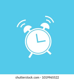 alarm clock vector icon vibrating blue background