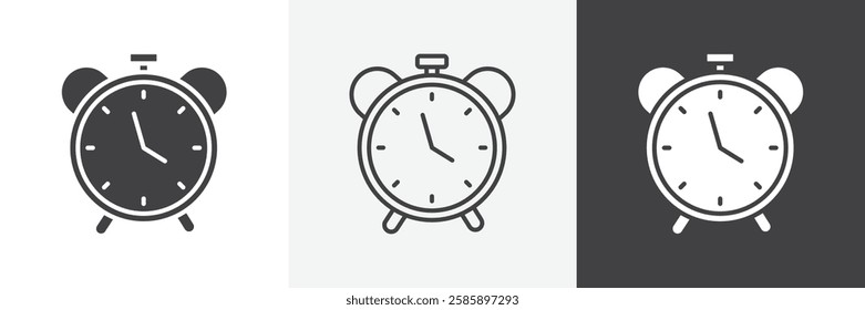 Alarm clock vector icons collection graphic designs for ui designs