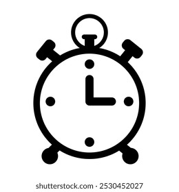 Ícones vetoriais do relógio de alarme sobre um fundo branco