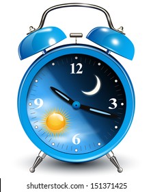 Alarm clock, vector illustration.