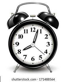 Reloj de alarma, ilustración vectorial.