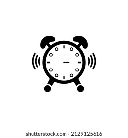 alarm clock vector illustration, black color, suitable for icons, templates, etc