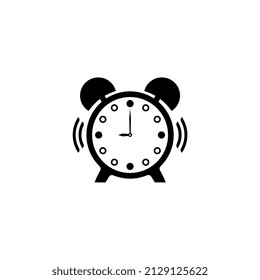 alarm clock vector illustration, black color, suitable for icons, templates, etc