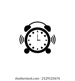 alarm clock vector illustration, black color, suitable for icons, templates, etc